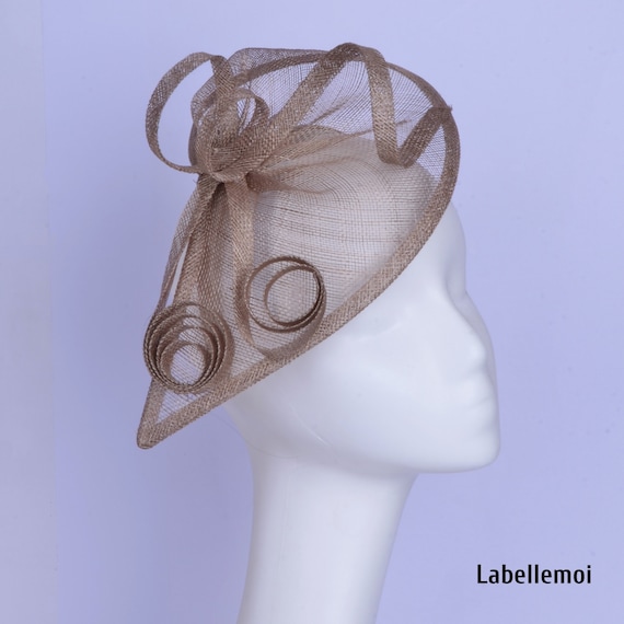 Wheat Brown Sinamay Fascinator Light 