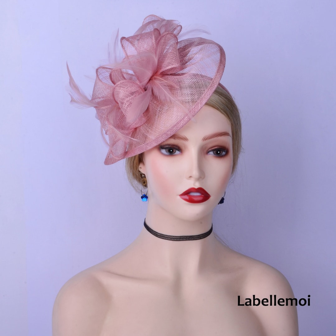 Blush Pink Fascinator Teardrop Sinamay Hatinator Royal Wedding Kentucky