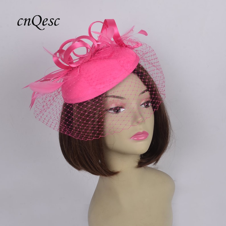 bright pink wedding hat