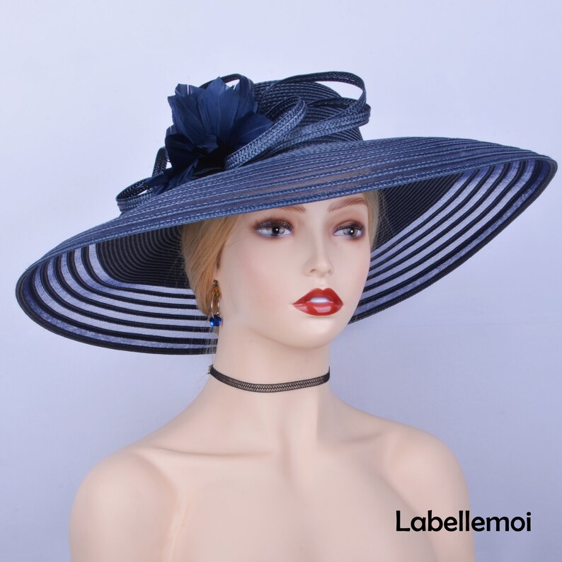 NEW Extra Large Women's Navy dark blue Kentucky Derby hat Etsy