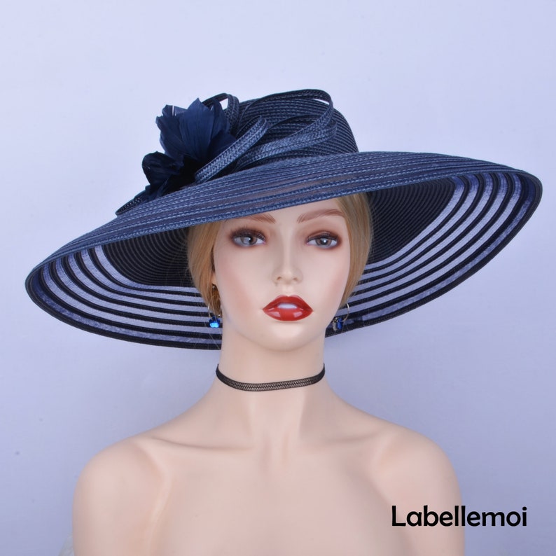 NEW Extra Large Women's Navy dark blue Kentucky Derby hat Etsy