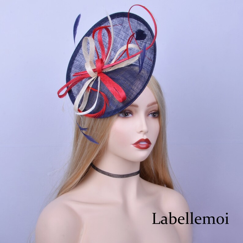 Derby hat sinamay fascinator IVORY