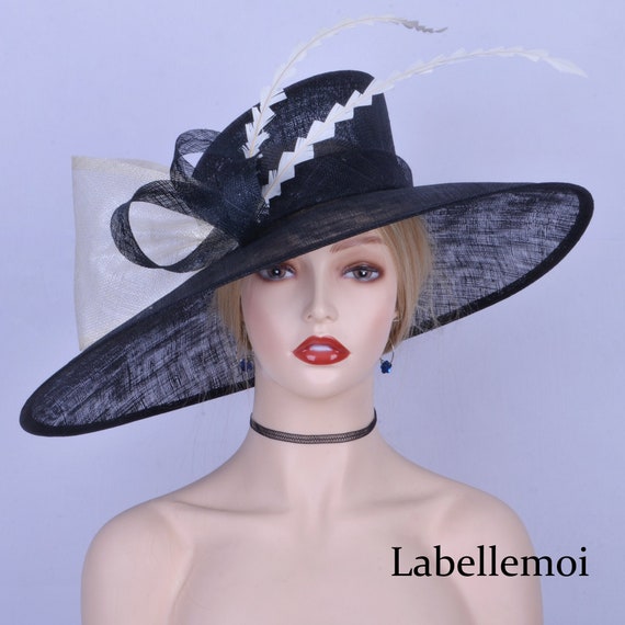 Black New Dress Formal Church Hat Customized Female Satin Formal Church Hats for Women main image 4