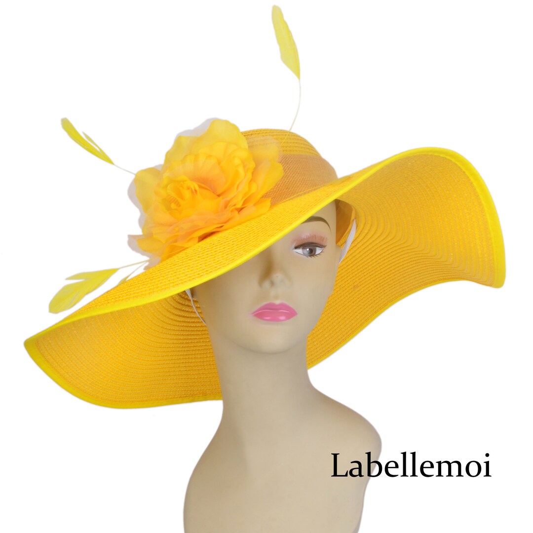 Yellow ladies church hats cheap