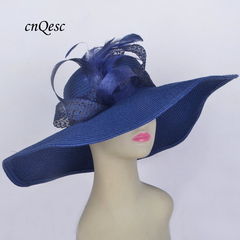 Ladies New Sinamay Feather Top Hat Fascinator Special Occasion Races