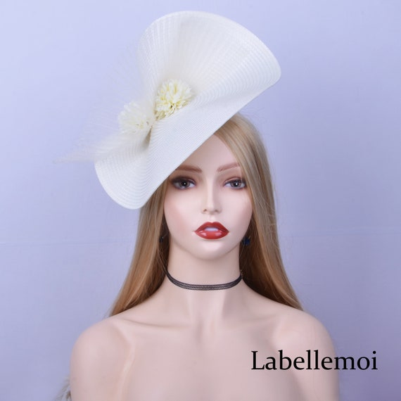 Finecy In Small Flower Feather Hair Hat Fascinator Headband Clip Wedding Royal Ascot Race Navy - Foto 3