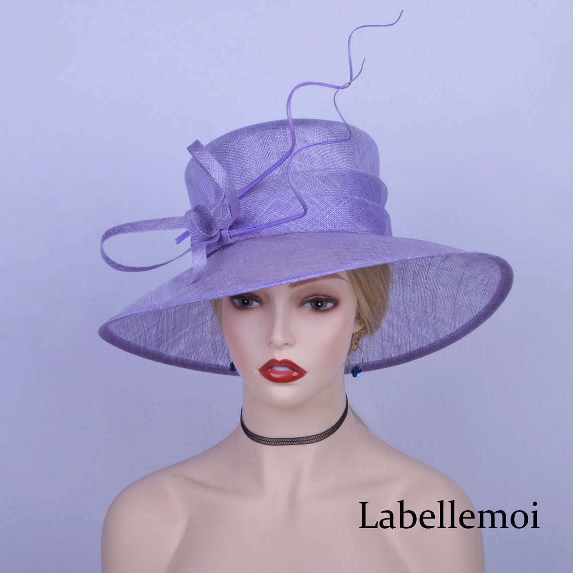 NEW Lavender Purple Sinamay Hat Wide Brim Kentucky Derby Hat Etsy