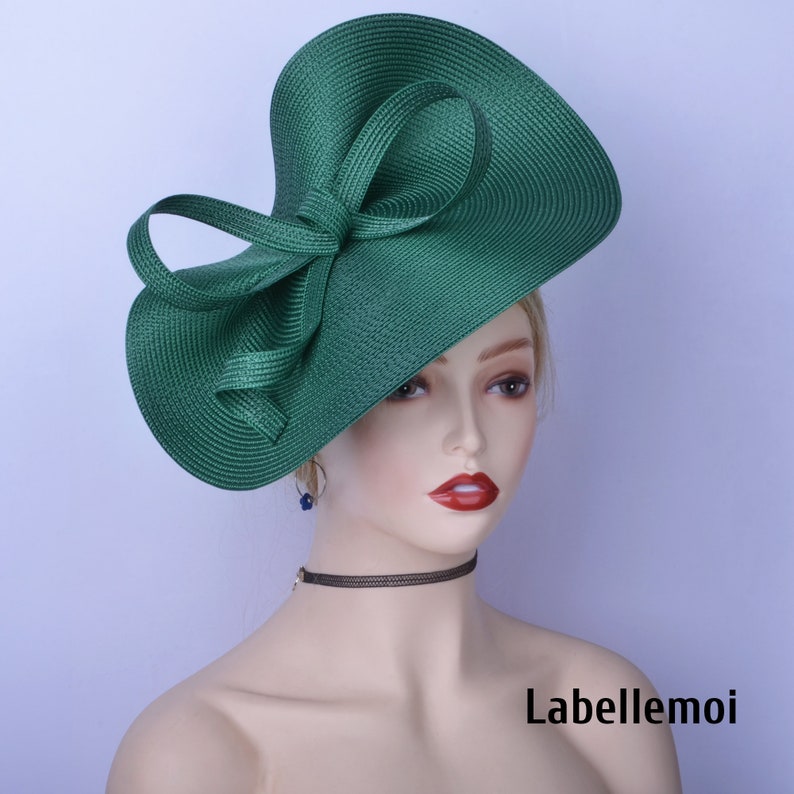Exclusive New Emerald Green Fascinator Large Saucer Hatinator | Etsy