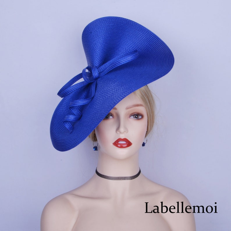 Exclusive Royal Blue Fascinator Large Saucer Hatinator Church Etsy