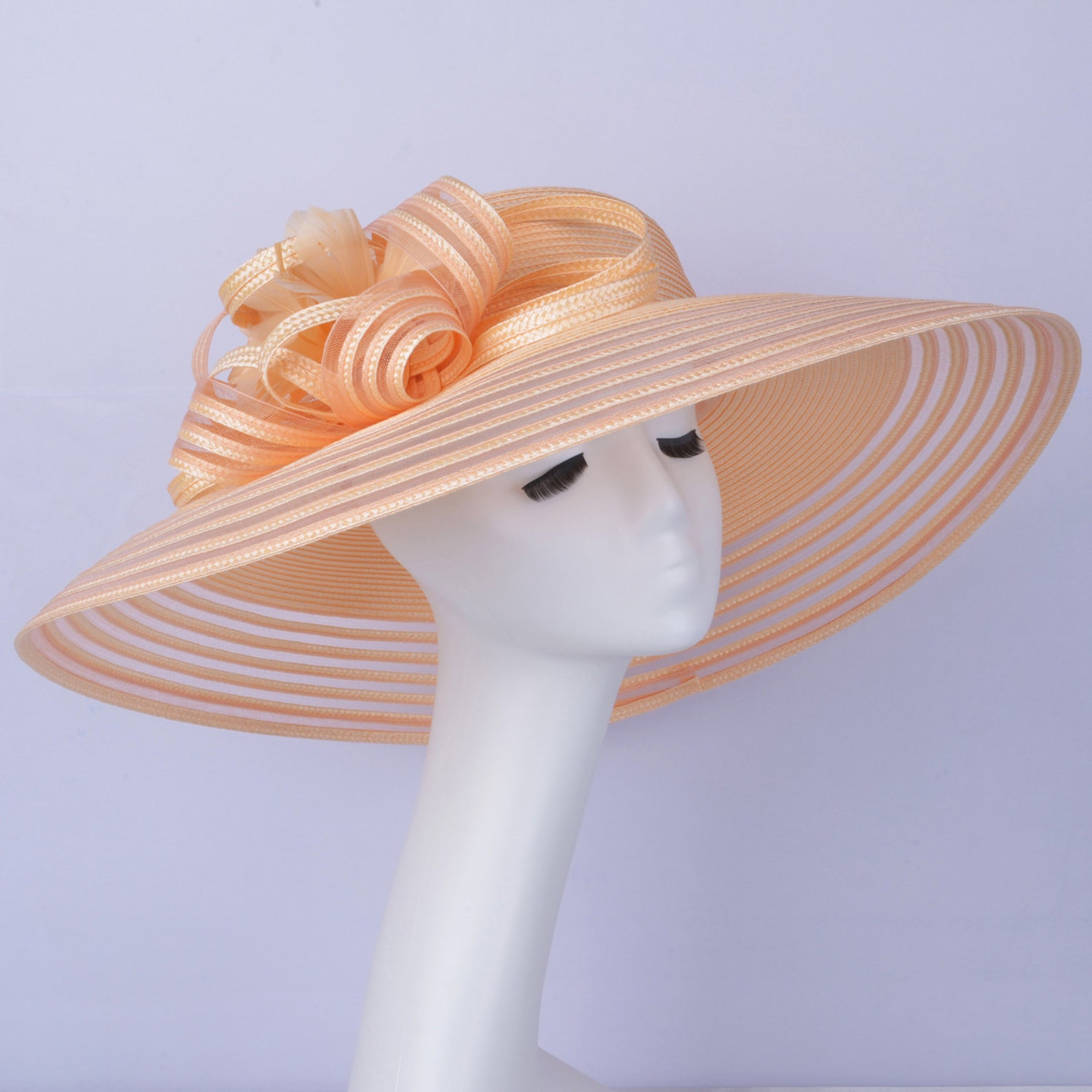 2019 X Large Ladies Peach hat Kentucky Derby Ascot hat wedding Etsy