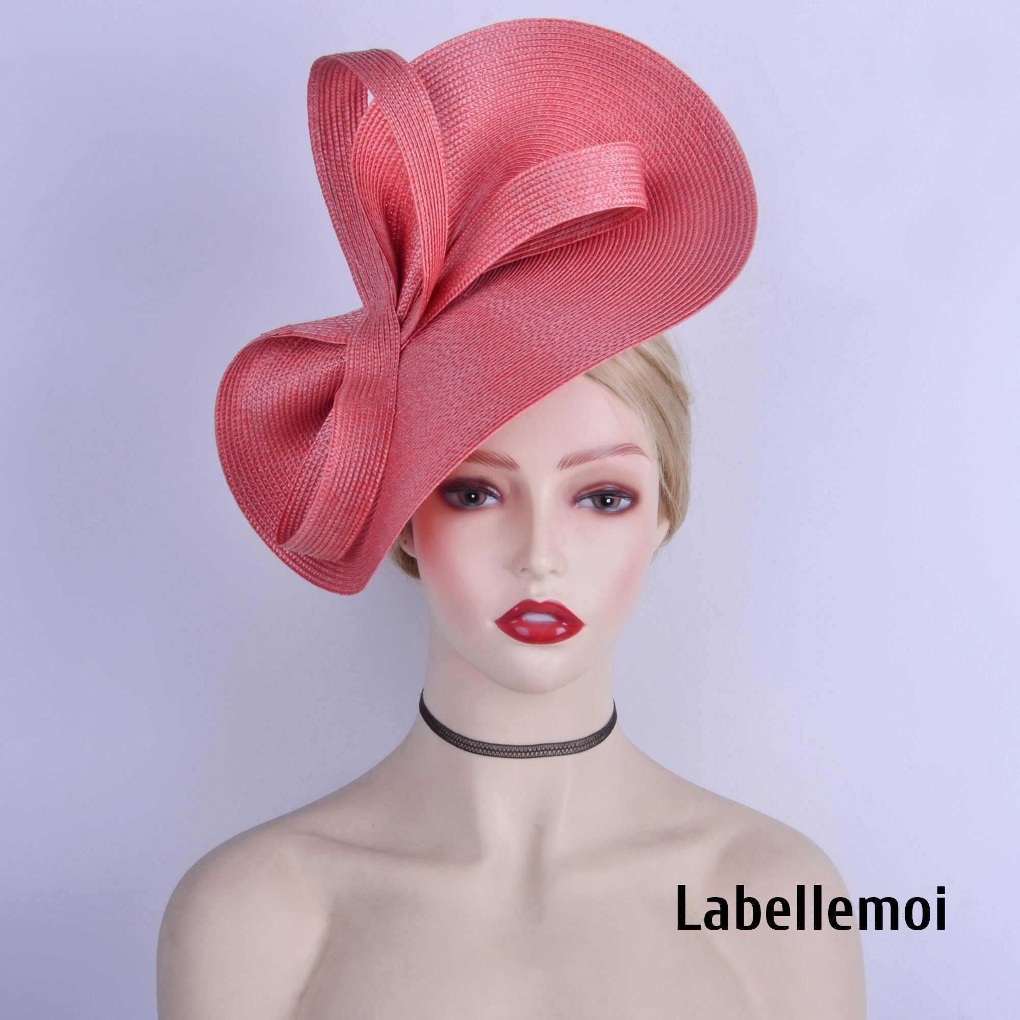 Coral wedding hats and fascinators discount