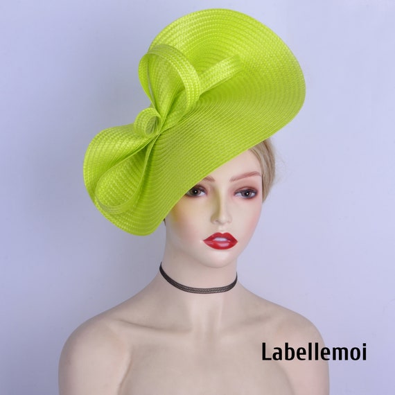 Lime Green Straw Fascinator Hatinator - Kentucky Derby  display picture 1