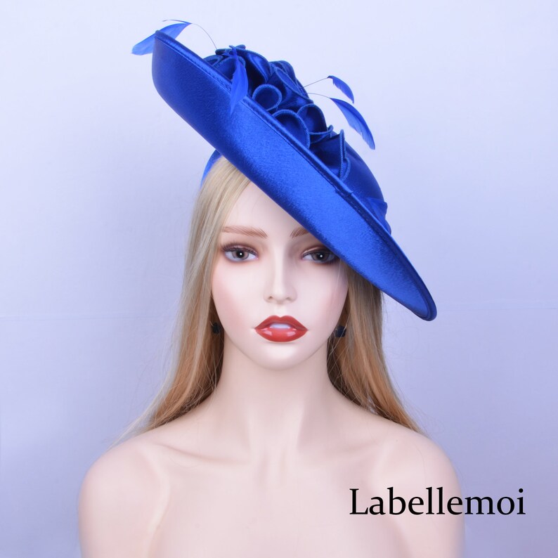 Big Ivory Wedding Hat Satin Fascinator Formal Dress Hat Saucer Etsy