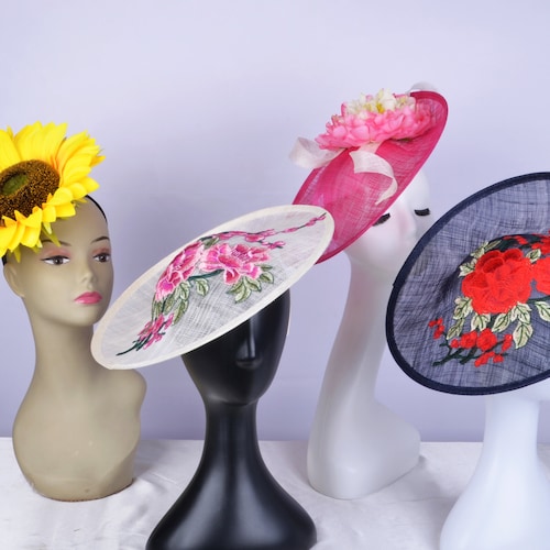 New Hand Woven Grey Headband Fascinator Sinamay Check  display picture 2