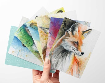 Modern Animals Card Set -  animal lover card set, cute blank greeting card set, greeting card bundle, every occasion card