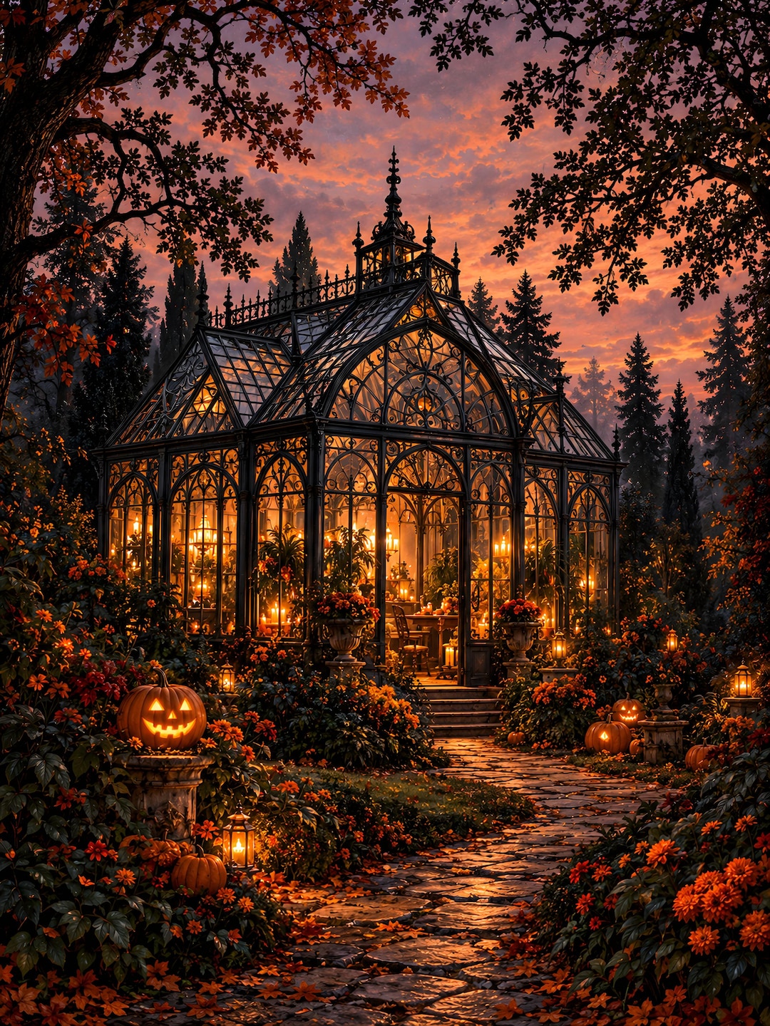Haunted Victorian Glasshouse Poster, 12x16 - Etsy