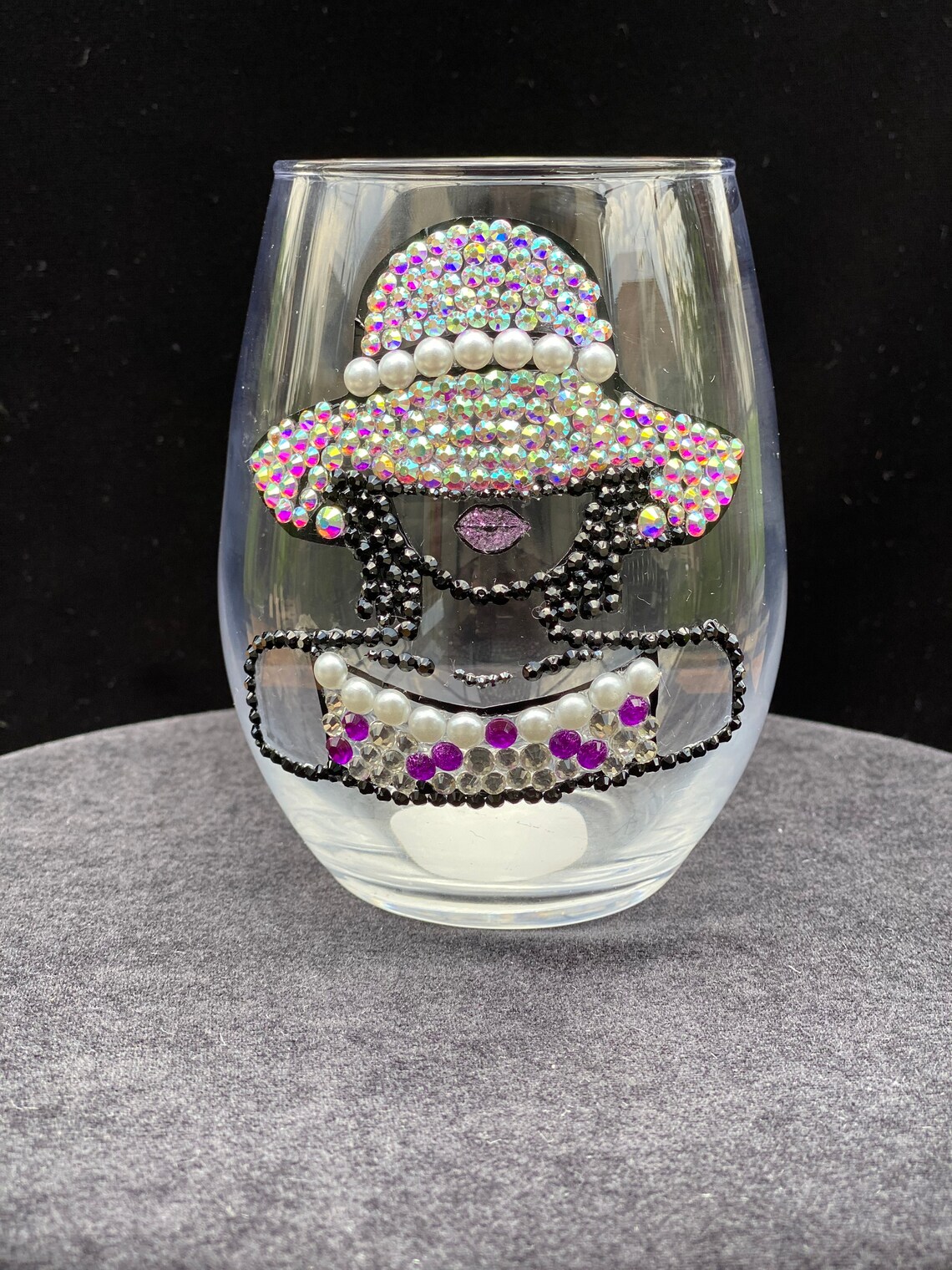 Classy Rhinestone Wine Glass Etsy