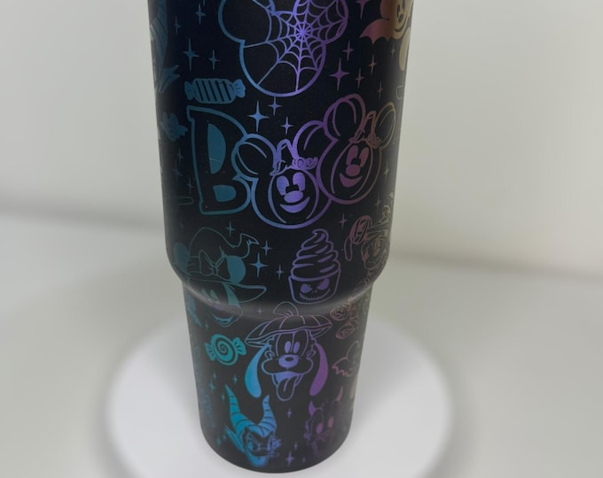 Halloween Mouse and friends 30oz rainbow plated tumbler