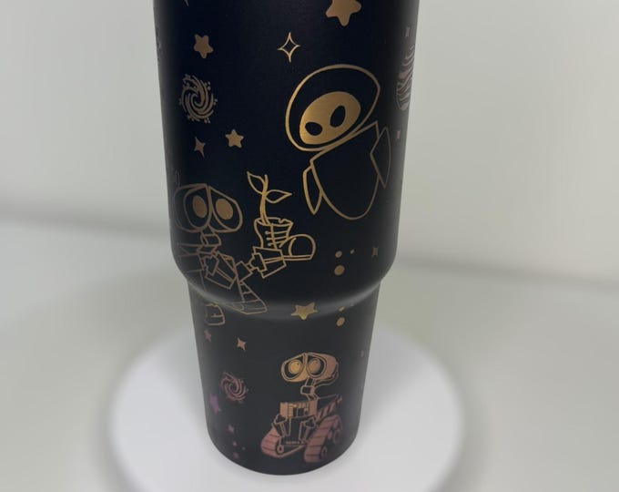 Robot and girlfriend 30oz rainbow plated 30oz tumbler