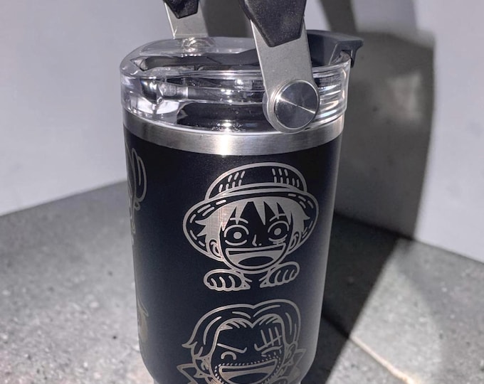 Anime 1 Piece straw laser engraved 30oz Tumbler