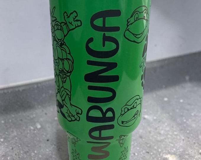 Turtles cartoon laser engraved 40oz Tumbler