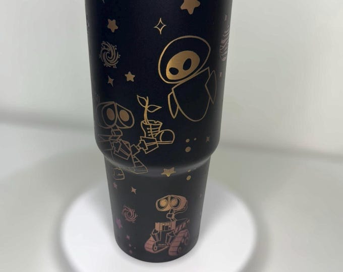 Robot and girlfriend 30oz rainbow plated 30oz tumbler