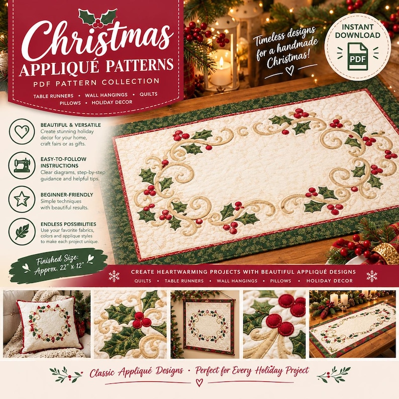 14 Christmas Sewing & Quilting Projects | Fabric, Felt -appliqué ...