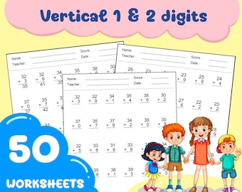 1&2 Digits Addition Worksheets / Math for children
