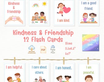 Kindness & Friendship Flash Cards: Social Emotional Learning (PDF Printable)