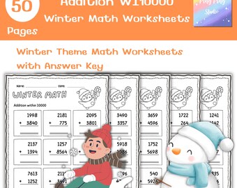 Schede di esercizi di addizione invernali / Esercizi di matematica per le classi 4ª e 5ª (download digitale)