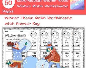 Esercizi di sottrazione invernali / Esercizi di matematica per la quarta e quinta elementare (PDF)