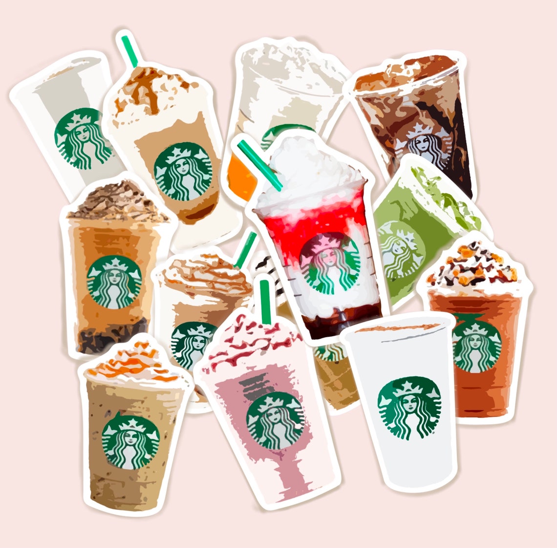 CA007 Starbucks Drink Clip Art 24 Painting Starbucks