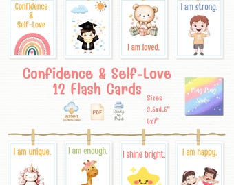 Confidence & Self-Love Flash Cards: Positive Affirmations (PDF Download)