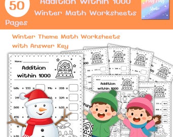 Schede di matematica invernali / Addizioni entro 1000, classi 3-4 (PDF)