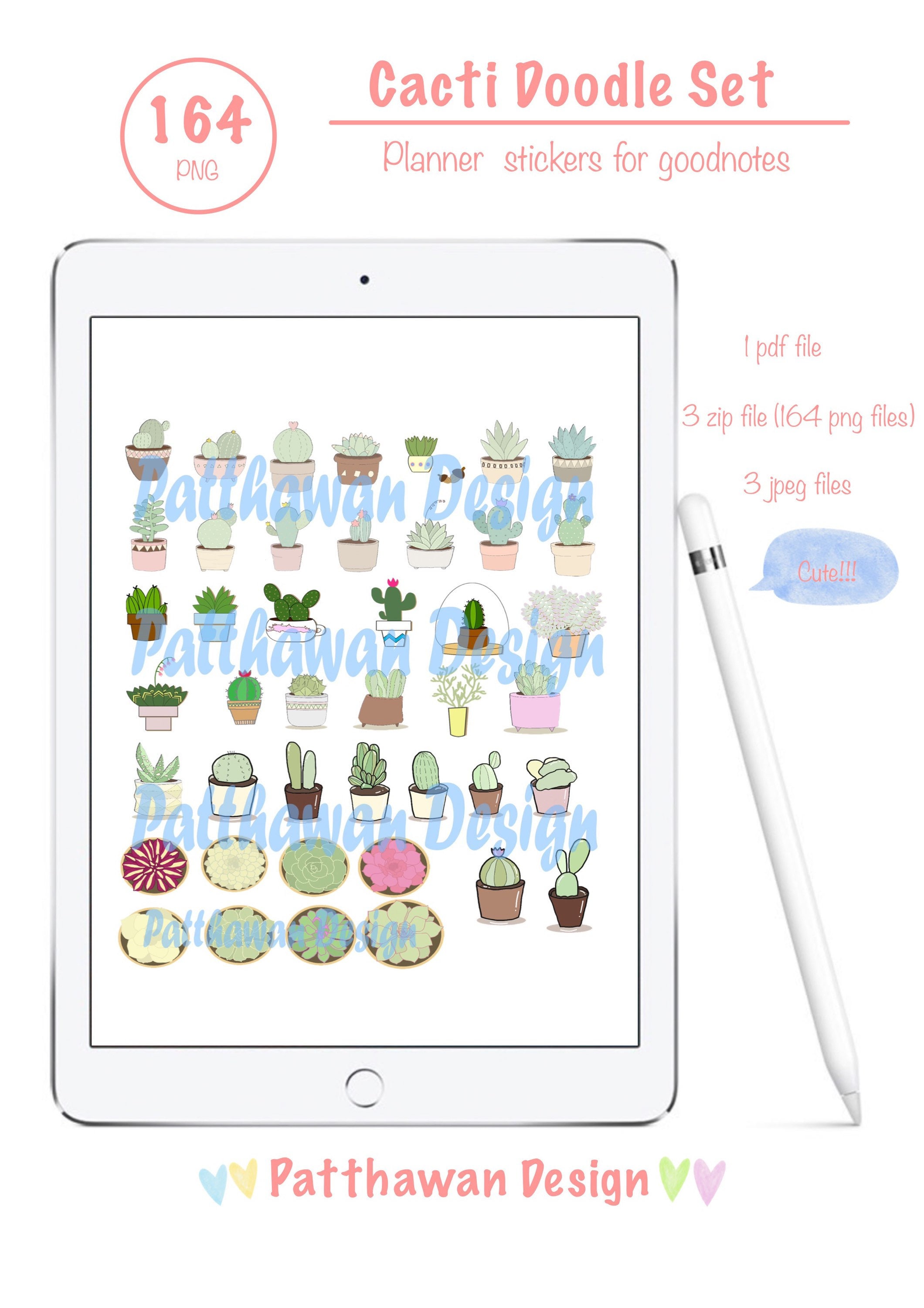 PRINTABLE Plants Sticker Files PNG File, Potted Plants Illustrations,  Planner Sticker File, Cactus Planters, Plant Lovers Digital, Plant Mom 