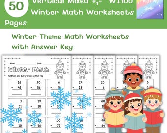Schede di esercizi di matematica invernali / Addizioni e sottrazioni entro il 100 (PDF)