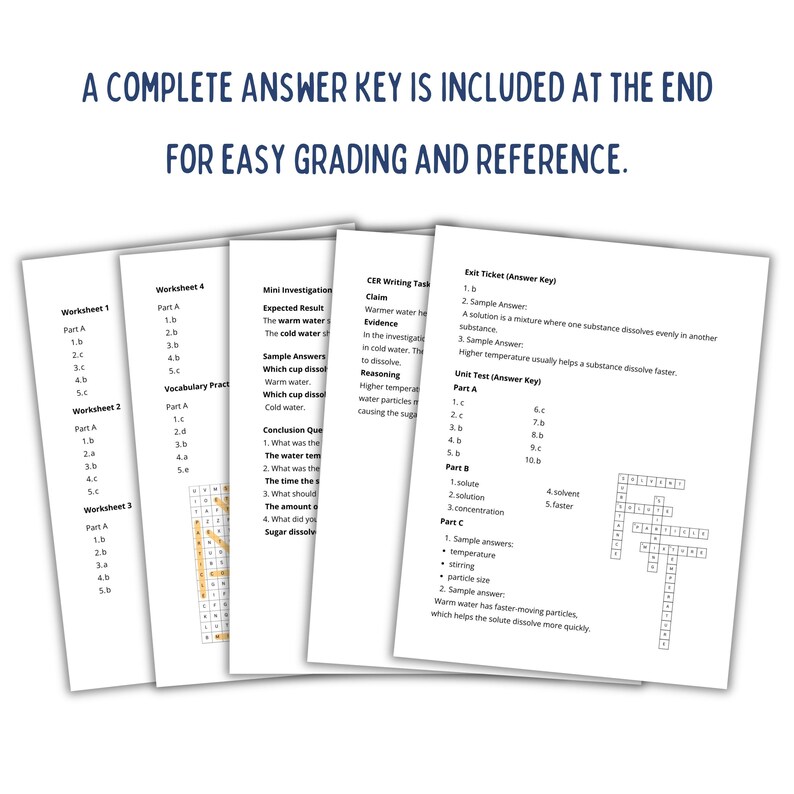 Mixtures and Solutions Worksheets 5th Grade Science NGSS Aligned ...