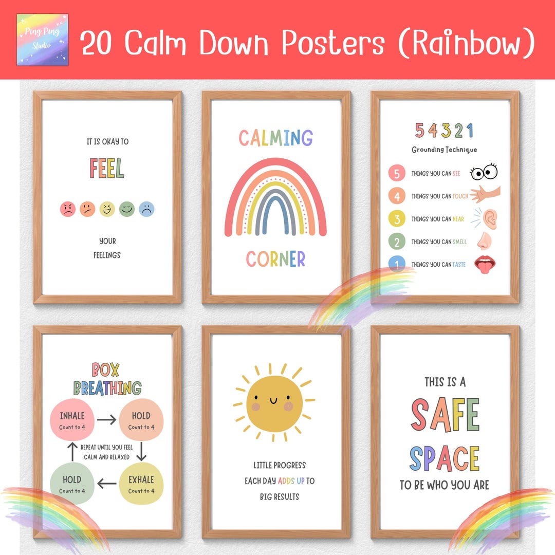 Calm Down Corner Posters | Calming Corner & Growth Mindset Set ...