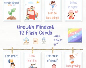 Growth Mindset Affirmation Cards: Pastel Classroom Decor (Printable PDF)