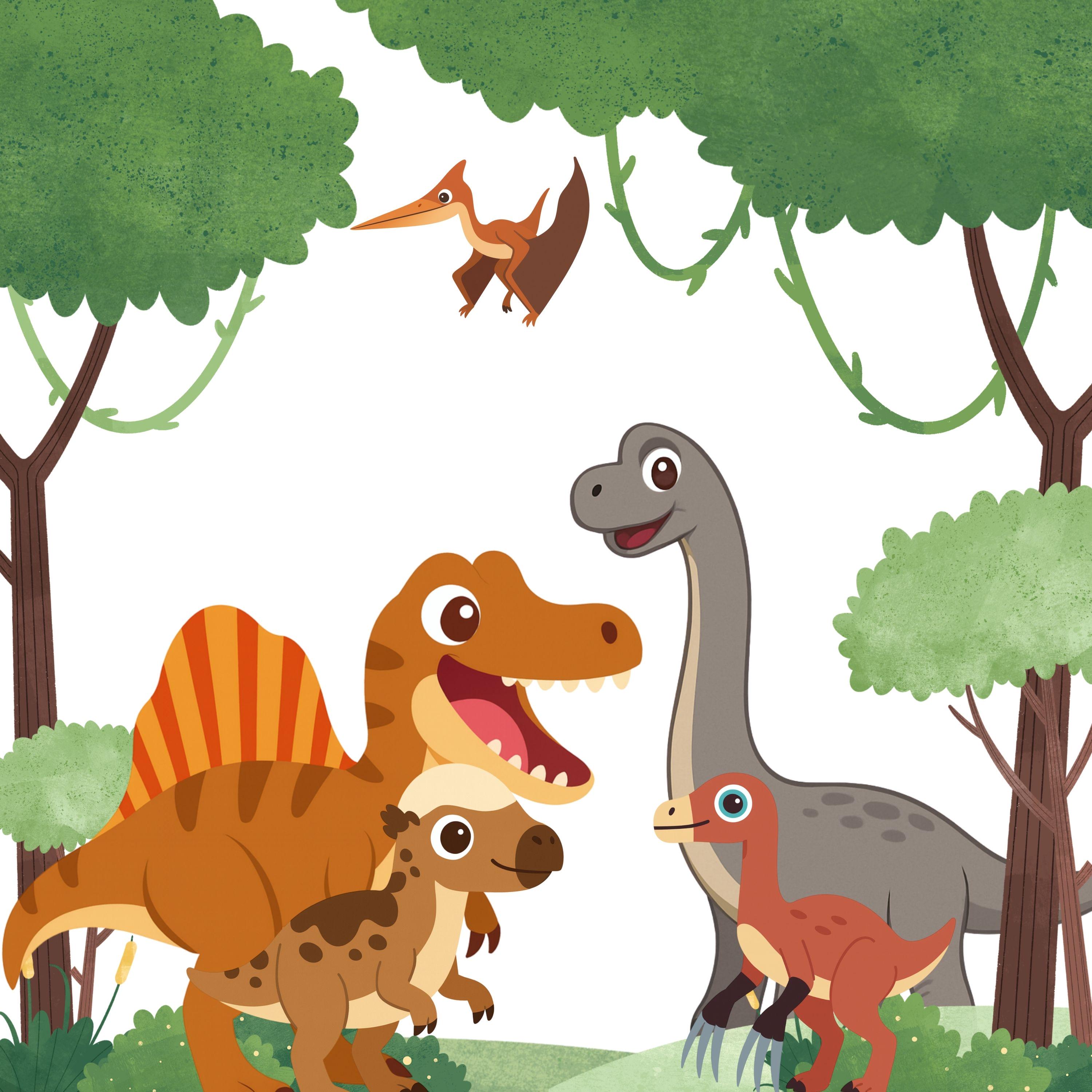 Cute Dinosaur Clipart Set | 32 PNG Cute Dino Illustrations | Kids ...