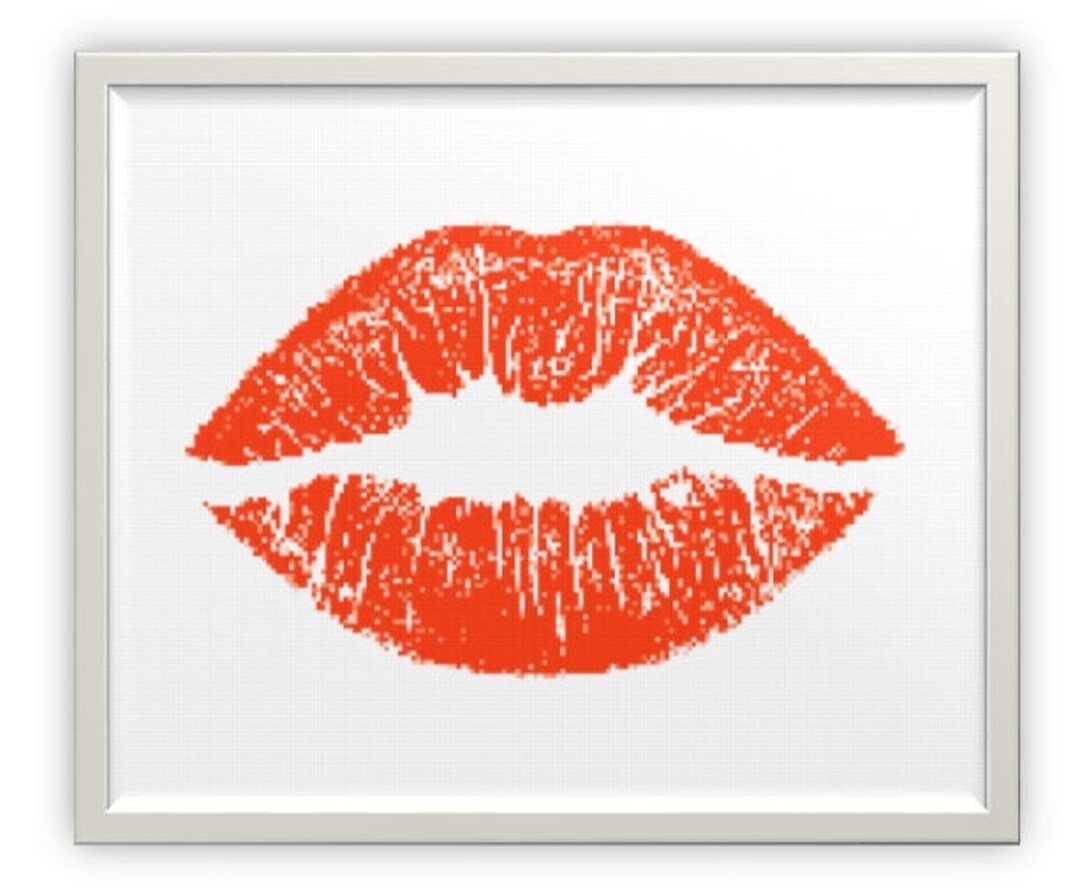 Kiss Cross Stitch Pattern Etsy
