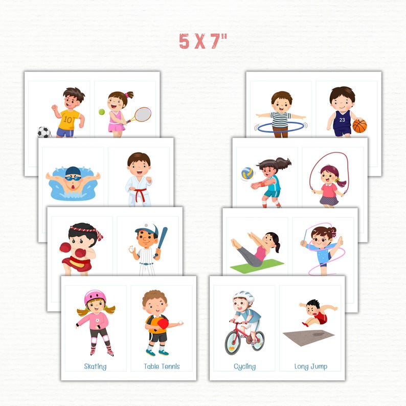 Sports Flash Cards for Kids: Printable Learning Activity (PDF Download ...