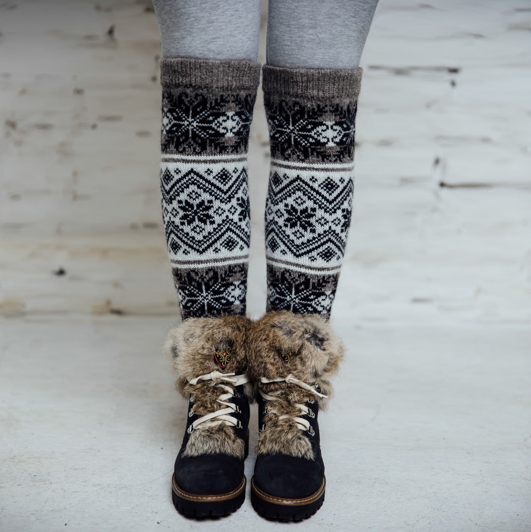 Knit Leg Warmers, Wool Leg Warmers National Style, Scandinavian Style ...