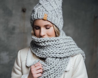 th products KNIT SCARF GRAY マフラー Knit Scarf / gray – th products