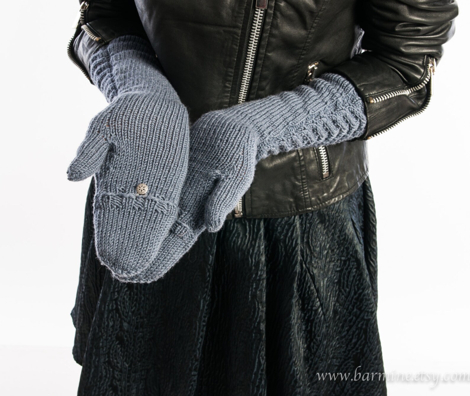 Knit Mitten Cable Knit Women's Convertible Mitten in Gray Etsy