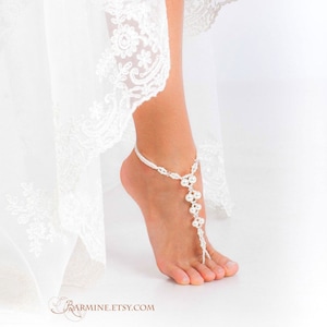 PROMO SALE Bridal foot jewelry Pearl and Crystal Beach wedding Barefoot Sandals Bridal barefoot sandal Beaded Barefoot Sandals Shoes