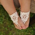 Crochet Baby Barefoot Sandals, Baby Foot accessories, Photo prop, Beach Pool Anklet, Lace Sandals, Your choice of color product logo