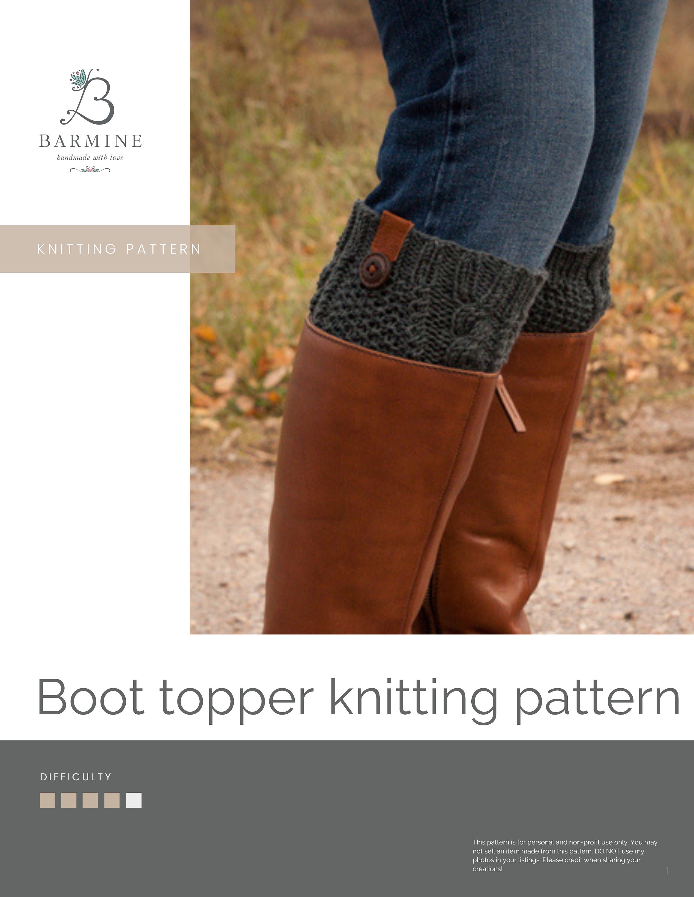 Cable Knit Boot Topper Pattern, Merino Wool Leg Warmer (digital ...