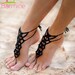 Black Barefoot Sandal, Feet thongs, Crochet Foot jewelry, Women's Fashion Accessory Nude shoes, Gift for her, Wedding shoes, Beach Wedding 