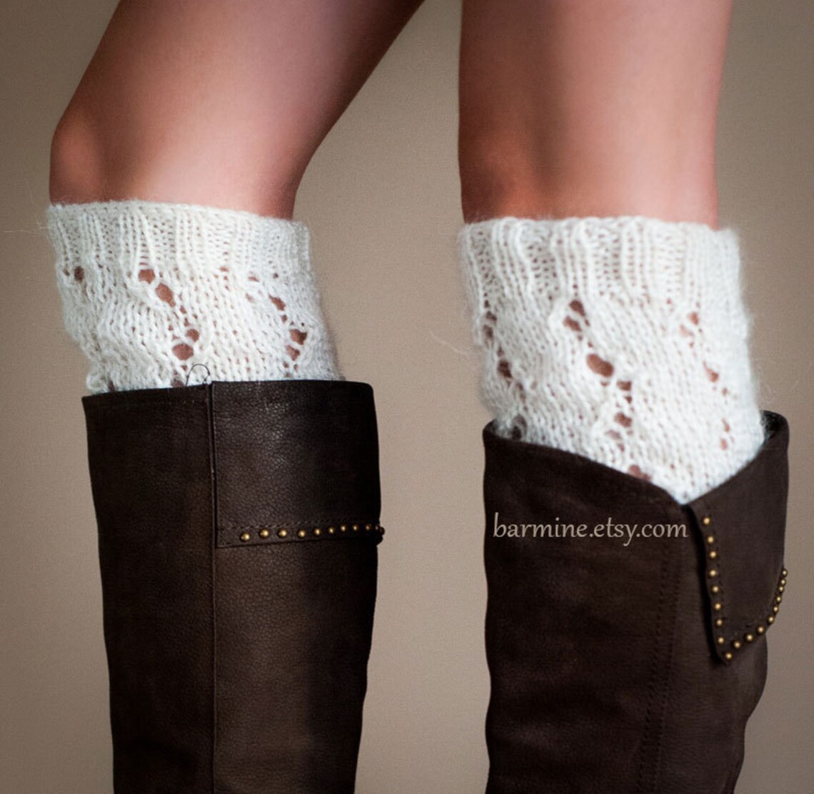 Hand Knitted Lace Mohair Leg Warmers Boot Cuffs Boot Etsy